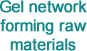 Gel network forming raw materials